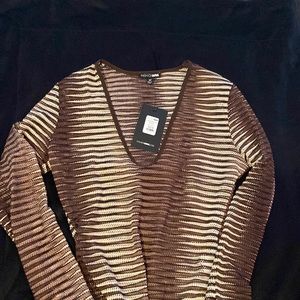 Brown and tan bodysuit NWT Size M